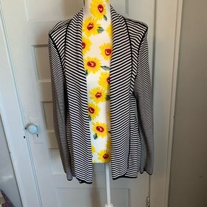 Beautiful Talbots cardigan, size large, black, and cream color.